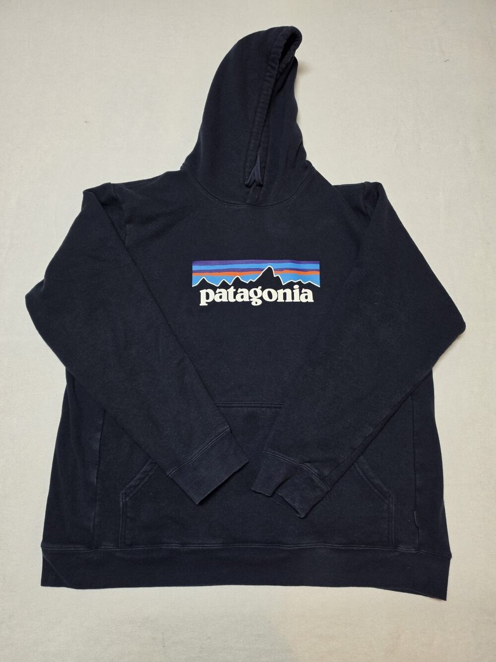 Patagonia P-6 Logo Uprisal Hoodie Men’s 3XL Black Pullover Sweatshirt Recycled